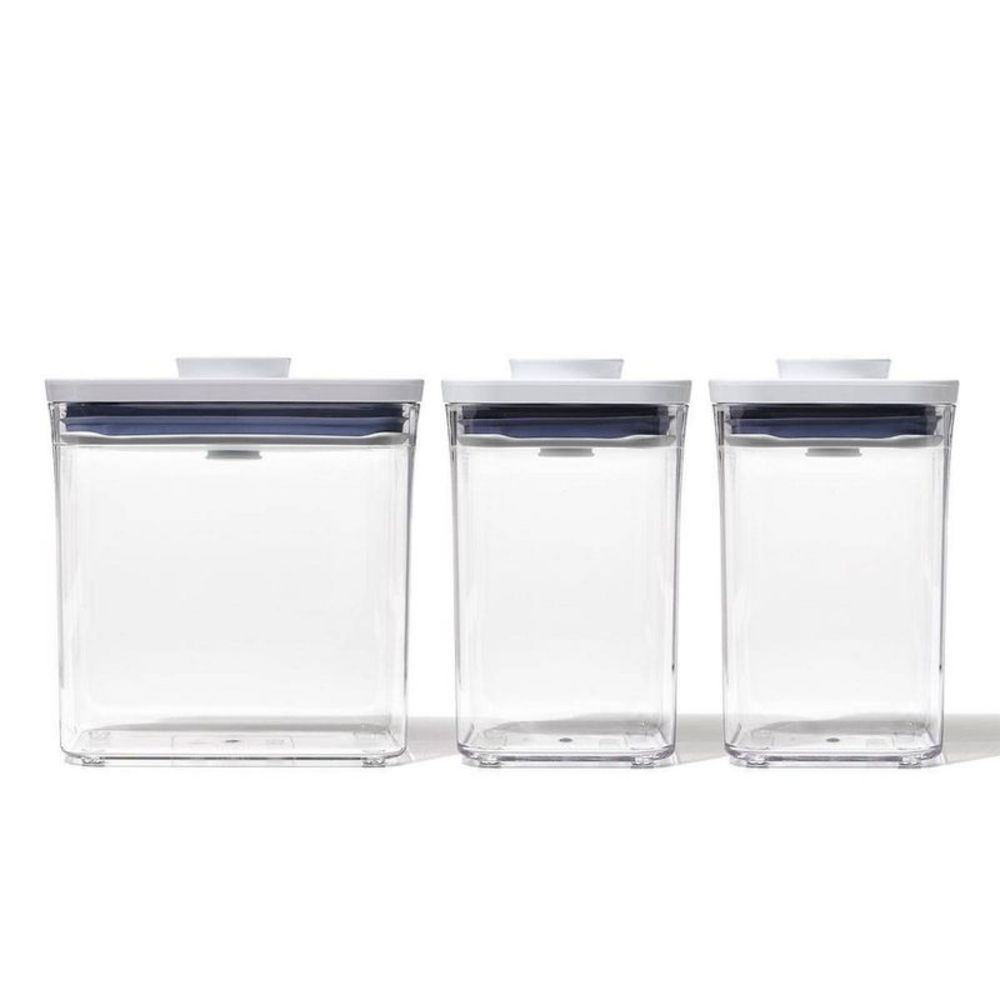 Open Box - OXO -  POP 3pc Plastic Food Storage Container Set Cle Clear